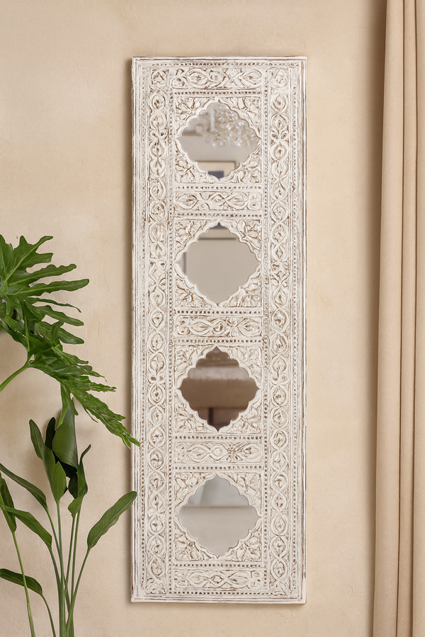 Sheesh Mahal White Mirror Frame