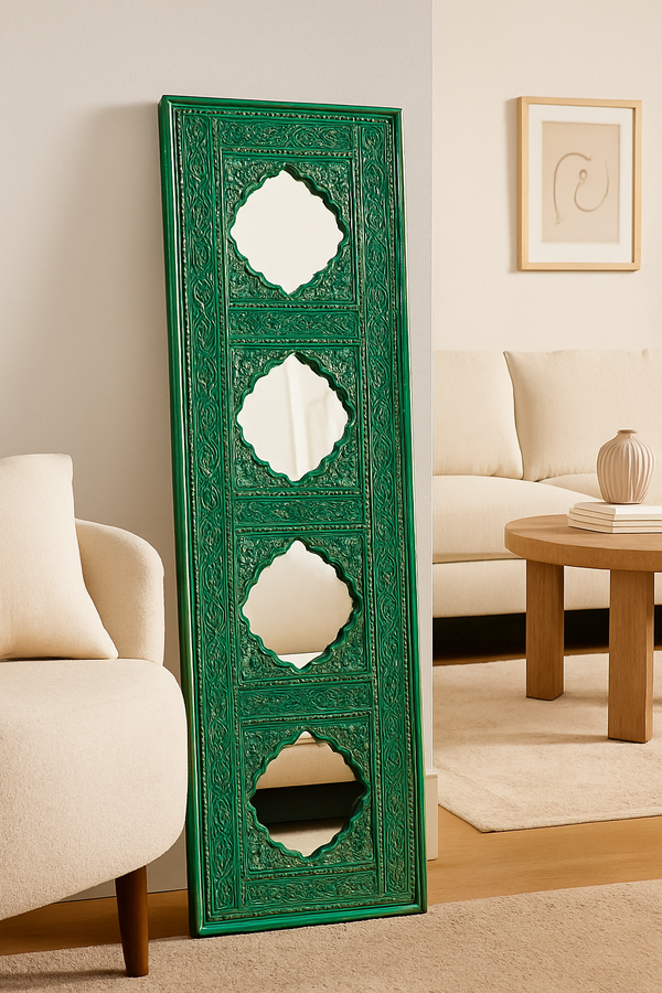 Sheesh Mahal Green Mirror Frame